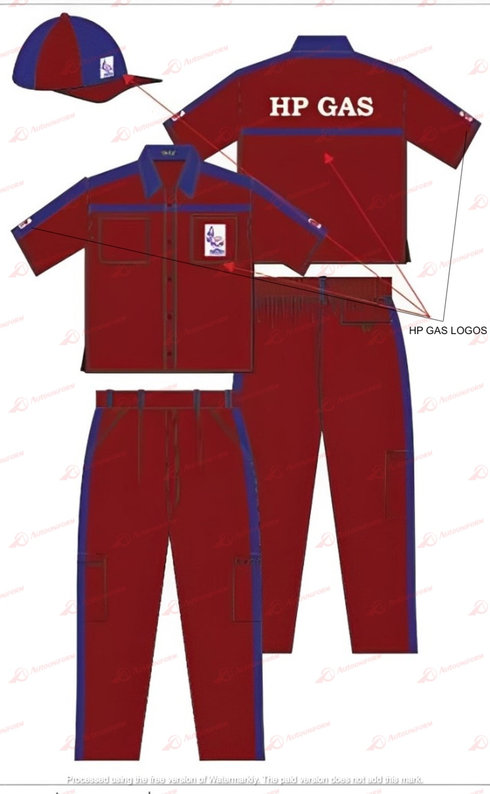 HP GAS Delivery Boy Uniform Set (Pant + Shirt)