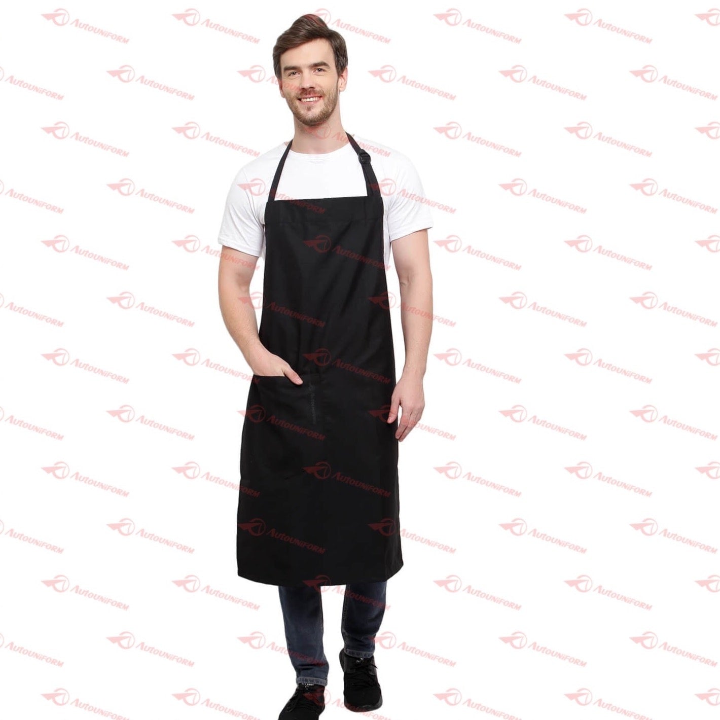 Buy Black Chef Apron Online india Autouniform.com Edit alt text