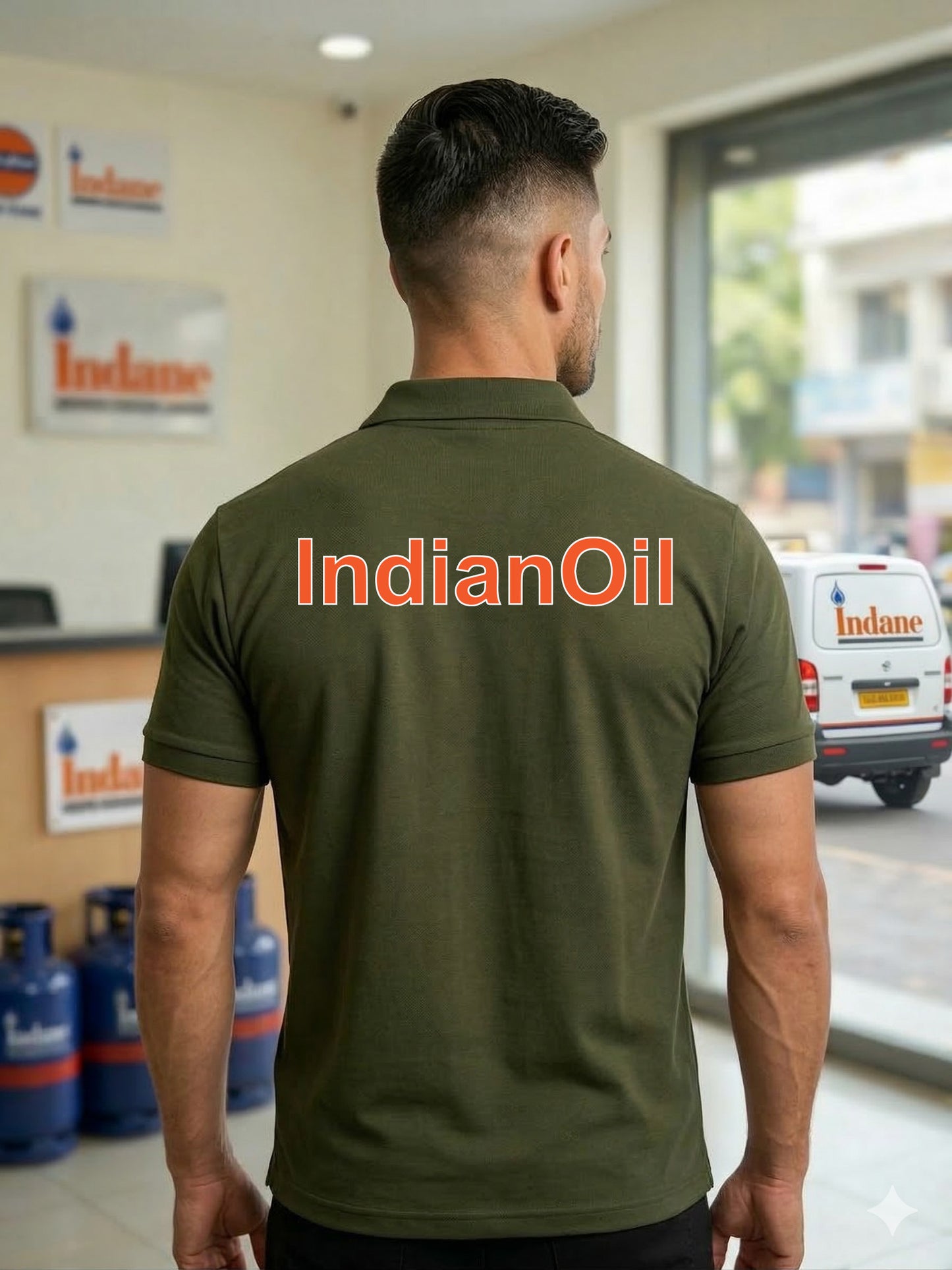 Buy Indane gas delivery boy Tshirt and staff uniform  at autouniform.com