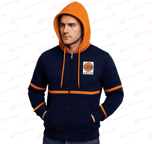 Person wearing indian oil IOCL winter jacket which can be bought at www.autouniform.com