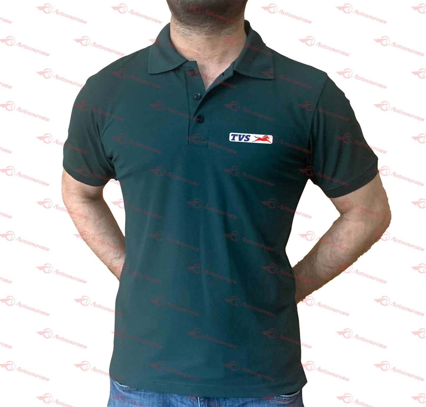 TVS racing Dark Green Tshirt www.autouniform.com